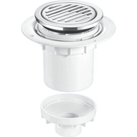 McAlpine TSG2-R125SS 75mm Water Seal Trapped Gully, Tile/Grating with removable Grid, 110mm Vertical Outlet and 110mm x 2" Reducer