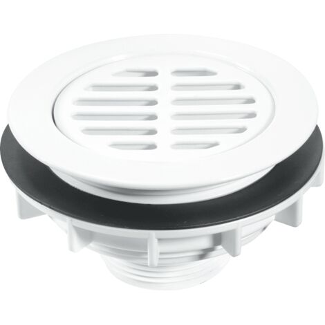 McAlpine SWHF1-WH High Flow Shower Waste: 113mm White Plastic Flange x 56mm Tail: Top Access: Backnut Model (1/3)