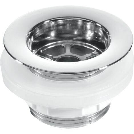 McAlpine BW5 1.5" Backnut Bath Waste: 70mm Chrome Plated Plastic Flange x 1.5" Tail: Unslotted: Plug