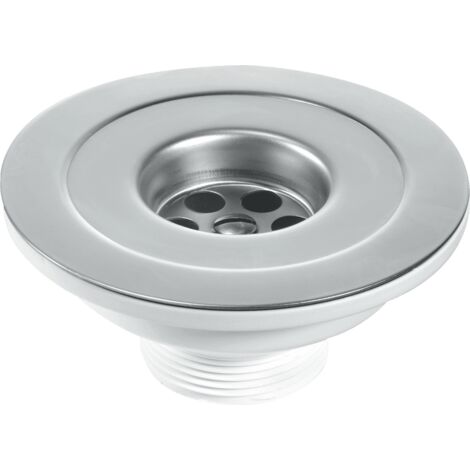 McAlpine SW45P 1.5" Centre Pin Sink Waste: 113mm Stainless Steel Flange: Reducer Waste with Plug (1/3)