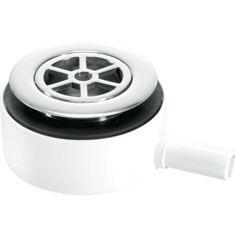 McAlpine UPSW-3 Pumped Shower Waste Outlet: 70mm Chrome Plated Brass Flange with Top Access x 15mm Plain Tail Outlet (1/3)
