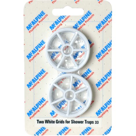McAlpine CARD-33 Two White Grids For Shower Traps - STWGR-WH x 2 (1/3)