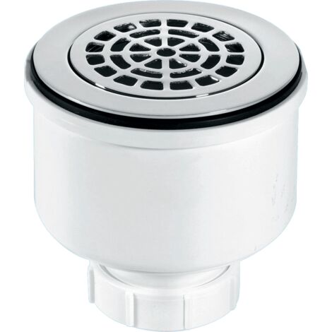 McAlpine ST90CPB-P-V 90mm x 50mm Water Seal Shower Trap with 2" Universal Vertical Outlet with removable 110mm Flange.