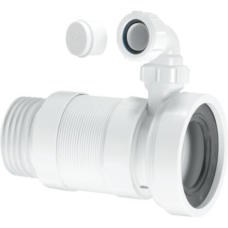 McAlpine WC-F26SV 97-107mm Inlet x 3.5"/90mm Outlet Straight Flexible WC Connector with 1.25 Universal Vent Boss. (1/3)