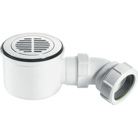 McAlpine ST90CPB-S-HP 90mm x 50mm Water Seal Shower Trap with 2" Universal Outlet High-Flow High-Performance Trap with removable 110mm Flange.