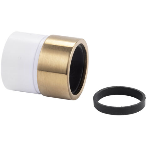 McAlpine ABS to Brushed Brass Straight Connector - 32/35G-BB