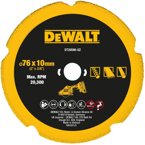 DEWALT DT20590-QZ DT20590 Diamond Multi Material Blade 75mm DEWDT20590QZ