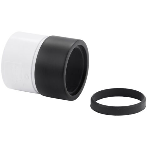 McAlpine ABS to Matt Black Brass Straight Connector 32/35G-MB (1/2)