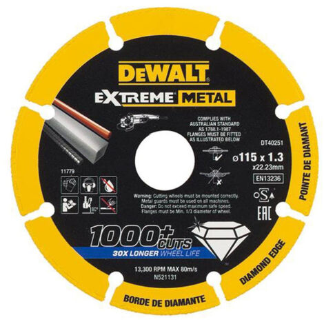 Dewalt DT40251 Extreme Diamond Disc 115mm x 22.23mm x 1.3mm