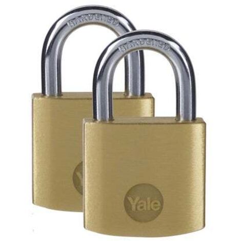 Yale Locks Brass Padlock 20mm, Pack of 2 YALY110B202