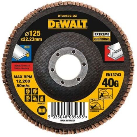 Dewalt DT30602-QZ Extreme Metal Flap Disc 125 x 22.2mm x 40G DEWDT30602QZ