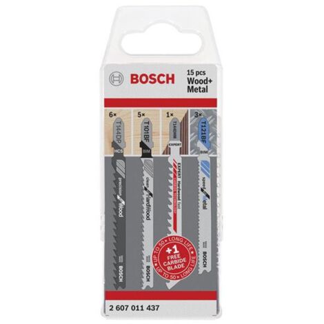 Bosch 15-Piece Jigsaw Blade Set for Wood & Metal Cutting