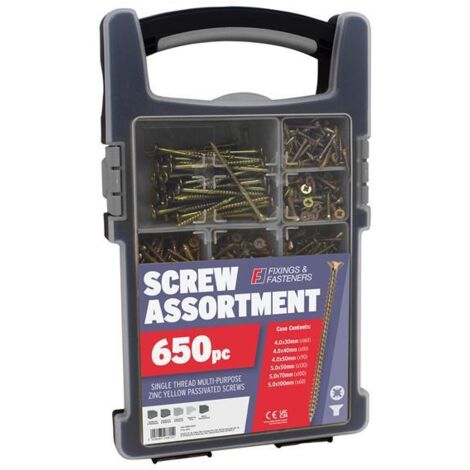 ForgeFix OPMPS650Y Multi-purpose Screw Organiser 650 Piece FOROPMPS650Y