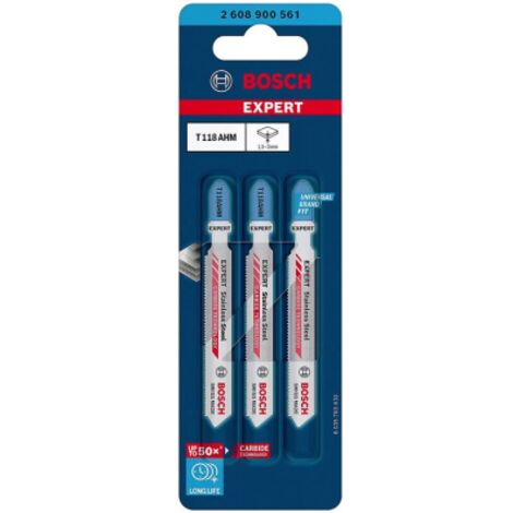 Bosch 2608900561 EXPERT Stainless Steel T118 AHM Jigsaw Blade 83mm Pack of 3 BPAT118AHM