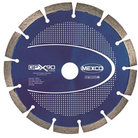 MEXCO GPX90 180mm Concrete Diamond Blade for Cutting (1/2)