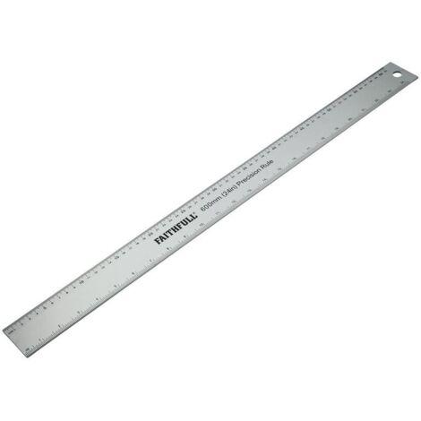 Faithfull 600mm Anodised Aluminium Rule - Metric & Imperial (1/5)