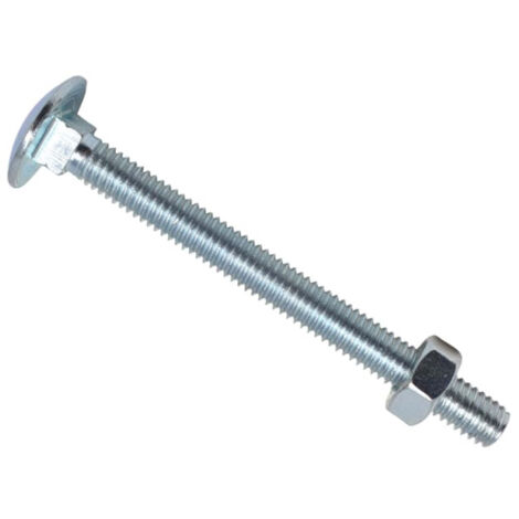 Zinc-Plated M6 Cup Square Hex Bolt & Nut Set - Box of 25