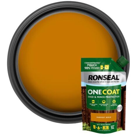 Ronseal One Coat Shed & Fence Refill Pouch Harvest Gold 950ml RSLOCFLHGPCH