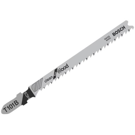 Bosch T 101 B Jigsaw Blades 100mm Pack of 5 for Wood Cutting