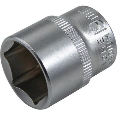 Faithfull Hex Socket 3/8in Drive 19mm - Chrome-Vanadium Steel (1/2)