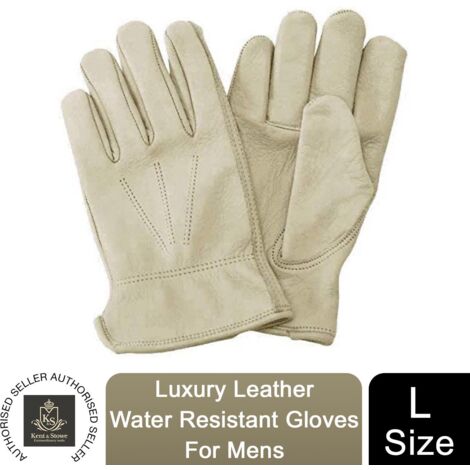 Kent & Stowe Luxury Leather Water Resistant Gloves for Mens - Size Large