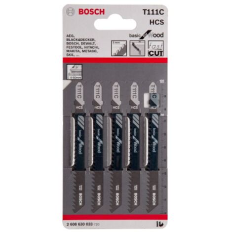 Bosch T111C Jigsaw Blade pk5 basic for wood