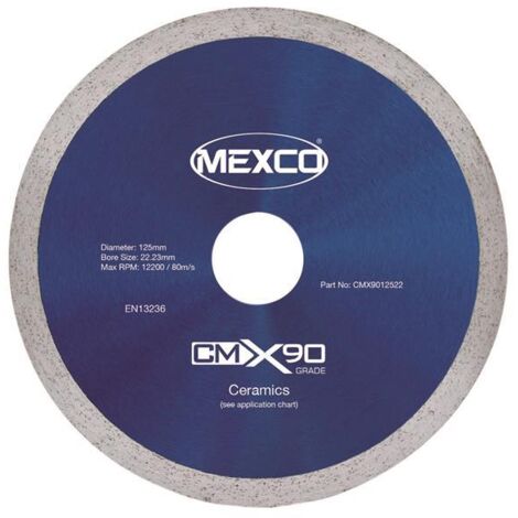 Mexco X90 Diamond Blade for Ceramic Tiles 125mm 22mm (1/2)