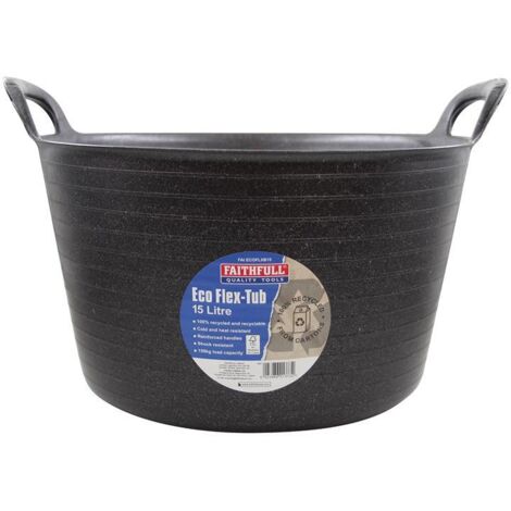 Faithfull Eco Flex Tub Bucket 15 litre - Recycled Black FAIECOFLXB15 (1/2)