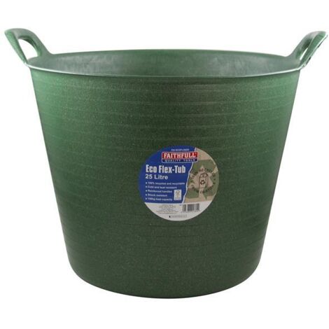 Faithfull Eco Flex Tub Bucket 25 litre - Recycled Green FAIECOFLXG25 (1/2)