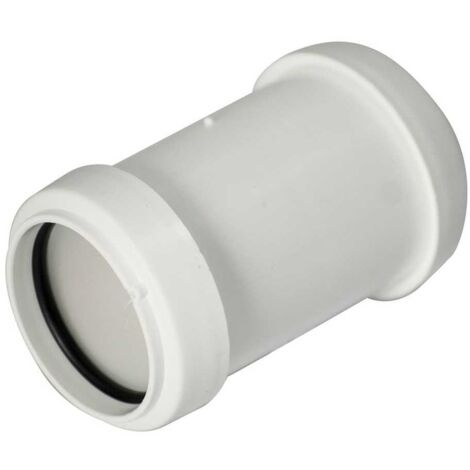 WP08W FloPlast 40mm Straight Coupling Push Fit Waste Pipe White (1/2)