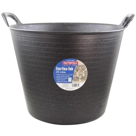 Faithfull Eco Flex Tub Bucket 25 litre - Recycled Black FAIECOFLXB25 (1/2)
