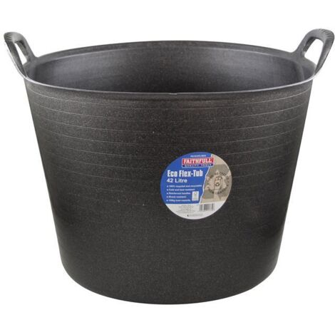 Faithfull Eco Flex Tub Bucket 42 litre - Recycled Black FAIECOFLXB42 (1/2)