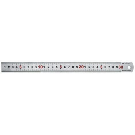 Faithfull Matt Silver Measuring Rule 300mm FAIRUL300MS