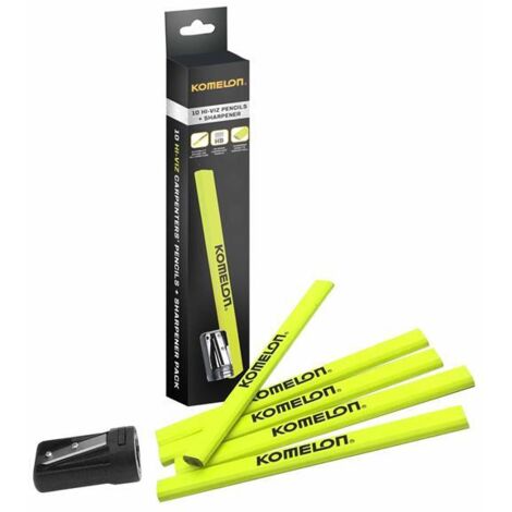Komelon KCPT10 Carpenters Pencil and Sharpener Set 10 Piece KOMTUB10 (1/2)