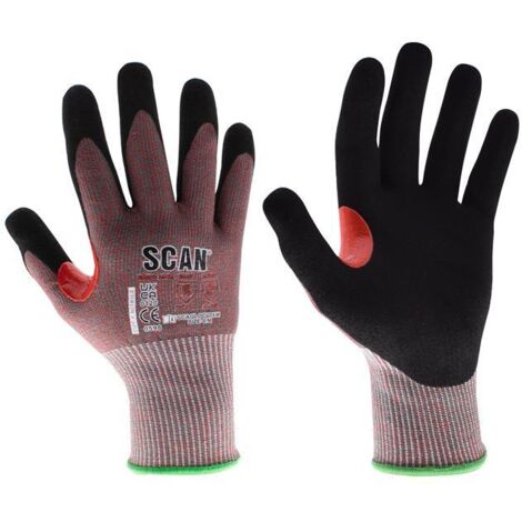 Scan NJC3258DQ Nitrile Palm Cut F Gloves - L (Size 9) SCAGLOCUTFL