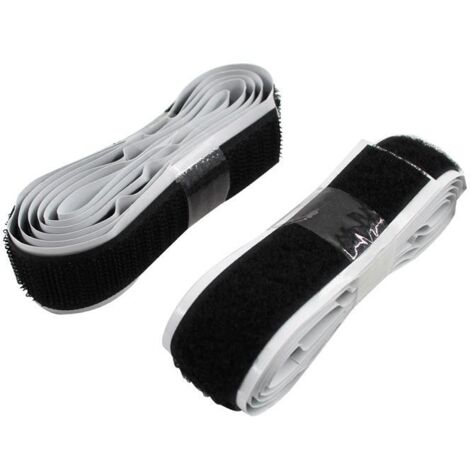 Faithfull Black Hook & Loop Self-Adhesive Tape, 20mm x 1m (1/3)