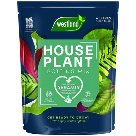 Westland Houseplant Potting Mix Compost Indoor Plant 4 Litres Seramis Enriched