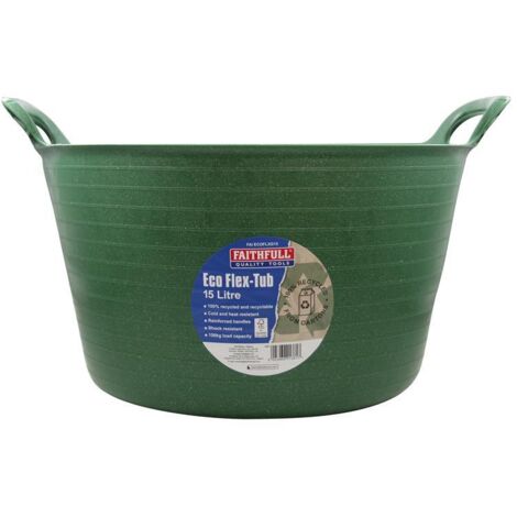 Faithfull Eco Flex Tub Bucket 15 litre - Recycled Green FAIECOFLXG15 (1/2)