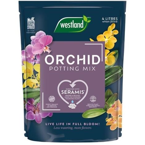Westland Orchid Potting Mix Compost Indoor Plant 4 Litres Enriched With Seramis