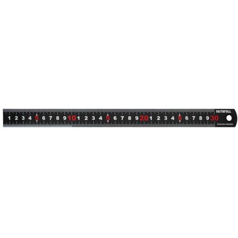Faithfull Matt Black Stainless Steel Measuring Rule 300mm FAIRUL300MB