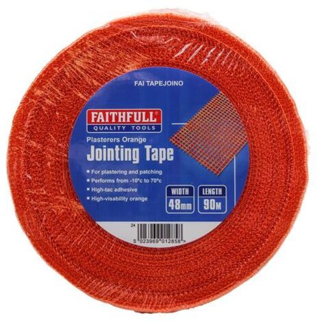 Faithfull 08045090TBOR Plasterers Orange Jointing Tape 48mm x 90m FAITAPEJOINO