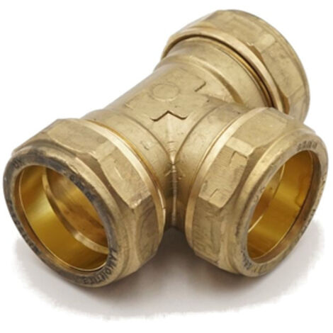 PrimaPlus Compression Equal Tee 35mm Brass Fitting (1/2)