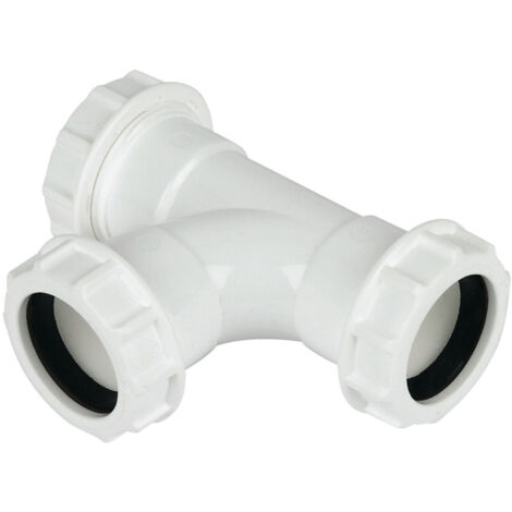 FloPlast 40mm Compression Waste Tee - Durable Polypropylene (1/2)