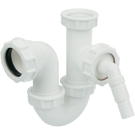 FloPlast Appliance Half P Trap 76mm x 40mm - Polypropylene (1/2)