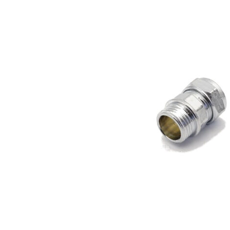 PrimaPlus Chrome Brass Compression Adaptor 15mm x 1/2" Male (1/3)