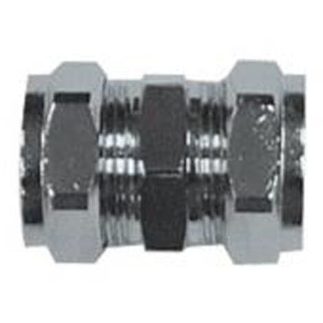 PrimaPlus 8mm Chrome Brass Compression Coupling Fitting (1/2)