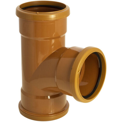 FloPlast 110mm Underground Drain Triple Socket Junction - PVC (1/2)