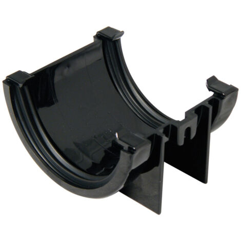 FloPlast 75mm Gutter Union Black - Durable Rainwater Solution (1/2)