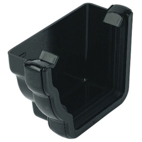 FloPlast Niagara Left Hand Stopend 110mm Black PVCu (1/2)
