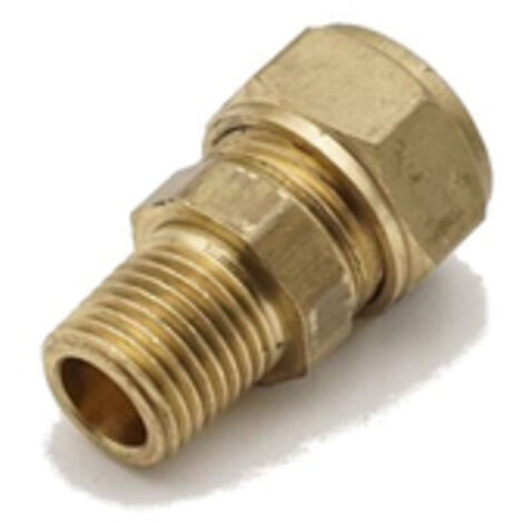 PrimaPlus 10mm x 1/4" Male Brass Compression Adaptor - Pack of 10 (1/3)